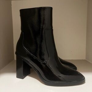 Donald J. Pliner Glossy Black Heeled Boots